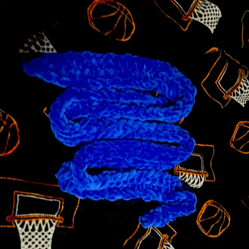 Vibrant Blue Knit Scarf